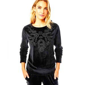 NWT - Lilly Pulitzer Rami Velour Sweatshirt in Onyx Size - Small